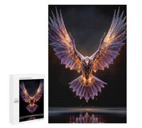 Jigsaw 1000 PCS for Teenagerss Geometric Eagle with Glowing Lines Jigsaw Puzzle Family Games Pattern Assembly Unique Gifts for Birthday And Christmas 1000 PCS