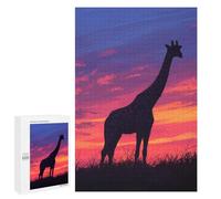 Jigsaw 1000 PCS for Teenagerss Giraffe Silhouette Sunset Puzzles for Adults Relax Games Staycation Kill Time for Is Ideal As A Gift 1000 PCS