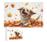 Jigsaw 1000 PCS for Teenagerss Golden Retriever Autumn Leaves Jigsaw Relax Games Difficult Challenge Unique Gifts for Birthday And Christmas 1000 PCS