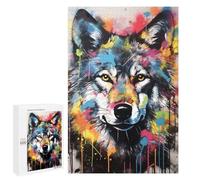 Jigsaw 1000 PCS for Teenagerss Gray Wolf Banksy Graffiti Jigsaw for Adults Toy Wall Decor Presents for Women Unique Gifts for Birthday And Christmas 1000 PCS