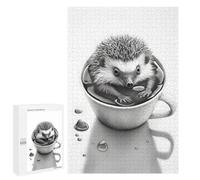 Jigsaw 1000 PCS for Teenagerss Hedgehog Coffe Adult Jigsaw Hands-on Game Home Decoration Unique Gifts for Birthday And Christmas 1000 PCS