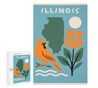 Jigsaw 1000 PCS for Teenagerss Illinois State Symbols Art Print Puzzles for Teenagerss Analysis And Logic Parent-child Interaction Challenging Game Toys 1000 PCS
