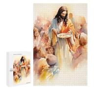 Jigsaw 1000 PCS for Teenagerss Jesus Feeding The Poor Puzzles for Adults Relax Games Staycation Kill Time for Is Ideal As A Gift 1000 PCS