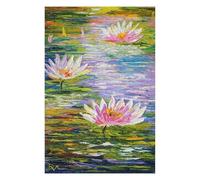 Jigsaw 1000 PCS for Teenagerss Joyful Water Lilies Jigsaw for Adults Hands-on Game Difficult Challenge Parent-child Interaction 1000 PCS