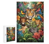 Jigsaw 1000 PCS for Teenagerss Jungle Majesty Big Cats in Bloom Puzzles for Adults Relaxing Games Analysis And Logic Parent-child Interaction 1000 PCS