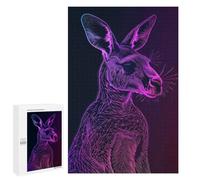 Jigsaw 1000 PCS for Teenagerss Kangaroo Animal Neon Adult Jigsaw Hands-on Game Home Decoration Unique Gifts for Birthday And Christmas 1000 PCS