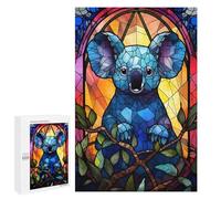 Jigsaw 1000 PCS for Teenagerss Koala Bear Stained Glass Puzzle for Adults Anti-Stress Toys Difficult Hard for Is Ideal As A Gift 1000 PCS