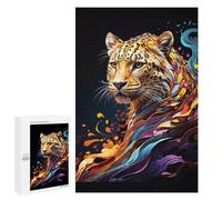 Jigsaw 1000 PCS for Teenagerss Leopard in Abstract Art Adult Jigsaw Hands-on Game Home Decoration Unique Gifts for Birthday And Christmas 1000 PCS