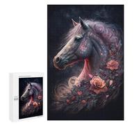 Jigsaw 1000 PCS for Teenagerss Magical Horse with Flowers Puzzles for Teenagerss Analysis And Logic Parent-child Interaction Challenging Game Toys 1000 PCS