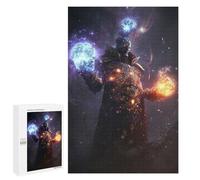 Jigsaw 1000 PCS for Teenagerss Magical Warrior with Fire And Ice Balls Adult Jigsaw Hands-on Game Home Decoration Unique Gifts for Birthday And Christmas 1000 PCS