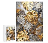 Jigsaw 1000 PCS for Teenagerss Metallic Monstera Elegance Puzzles for Teenagerss Analysis And Logic Parent-child Interaction Challenging Game Toys 1000 PCS