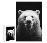 Jigsaw 1000 PCS for Teenagerss Monochrome Polar Bear Portrait Puzzles for Teenagerss Analysis And Logic Parent-child Interaction Challenging Game Toys 1000 PCS