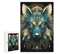 Jigsaw 1000 PCS for Teenagerss Native Turquoise Wolf Puzzles for Teenagerss Analysis And Logic Parent-child Interaction Challenging Game Toys 1000 PCS