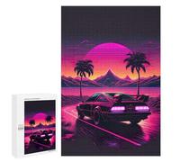 Jigsaw 1000 PCS for Teenagerss Neon Retro Car Drive Puzzles for Adults Relaxing Games Analysis And Logic Parent-child Interaction 1000 PCS