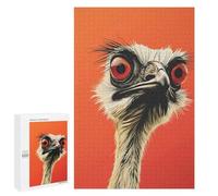 Jigsaw 1000 PCS for Teenagerss Ostrich Portrait Animal Jigsaw Puzzle Family Games Pattern Assembly Unique Gifts for Birthday And Christmas 1000 PCS