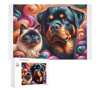 Jigsaw 1000 PCS for Teenagerss Pet Portrait Cat & Dog Jigsaw Relax Games Difficult Challenge Unique Gifts for Birthday And Christmas 1000 PCS