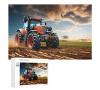 Jigsaw 1000 PCS for Teenagerss Powerful Tractor in Action on Farm Field Puzzles for Adults Relaxing Games Analysis And Logic Parent-child Interaction 1000 PCS