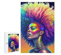 Jigsaw 1000 PCS for Teenagerss Rainbow Afro Goddess 1 Adult Jigsaw Hands-on Game Home Decoration Unique Gifts for Birthday And Christmas 1000 PCS