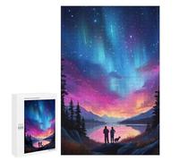 Jigsaw 1000 PCS for Teenagerss Rainbow Aurora Over Lake Jigsaw for Adults Toy Wall Decor Presents for Women Unique Gifts for Birthday And Christmas 1000 PCS