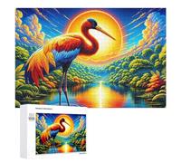 Jigsaw 1000 PCS for Teenagerss Rainbow Crane Sunset Puzzles for Adults Relaxing Games Analysis And Logic Parent-child Interaction 1000 PCS