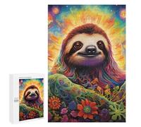Jigsaw 1000 PCS for Teenagerss Rainbow Sloth in Fantasy Land Jigsaw Relax Games Difficult Challenge Unique Gifts for Birthday And Christmas 1000 PCS
