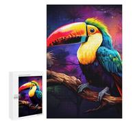 Jigsaw 1000 PCS for Teenagerss Rainbow Toucan in Tropical Night Puzzles for Adults Relaxing Games Analysis And Logic Parent-child Interaction 1000 PCS