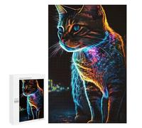 Jigsaw 1000 PCS for Teenagerss Realistic Cat Night Time Jigsaw for Adults Toy Wall Decor Presents for Women Unique Gifts for Birthday And Christmas 1000 PCS