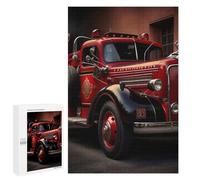 Jigsaw 1000 PCS for Teenagerss Retro Fire Engine Puzzles for Adults Relax Games Staycation Kill Time for Is Ideal As A Gift 1000 PCS