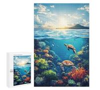 Jigsaw 1000 PCS for Teenagerss Sea Turtles And Coral Reef Jigsaw Puzzle Family Games Pattern Assembly Unique Gifts for Birthday And Christmas 1000 PCS