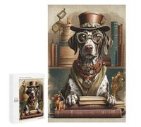 Jigsaw 1000 PCS for Teenagerss Smart German Pointer Dog Puzzles for Adults Relax Games Staycation Kill Time for Is Ideal As A Gift 1000 PCS