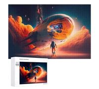 Jigsaw 1000 PCS for Teenagerss Space Exploration Astronaut And Futuristic Ship Jigsaw Relax Games Difficult Challenge Unique Gifts for Birthday And Christmas 1000 PCS