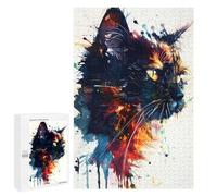 Jigsaw 1000 PCS for Teenagerss Splash Watercolor Cat Jigsaw for Adults Toy Wall Decor Presents for Women Unique Gifts for Birthday And Christmas 1000 PCS