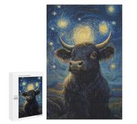 Jigsaw 1000 PCS for Teenagerss Starry Night Cow Puzzles for Adults Relax Games Staycation Kill Time for Is Ideal As A Gift 1000 PCS