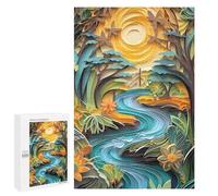 Jigsaw 1000 PCS for Teenagerss Sun over The River Puzzles for Teenagerss Analysis And Logic Parent-child Interaction Challenging Game Toys 1000 PCS