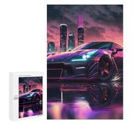 Jigsaw 1000 PCS for Teenagerss Synthwave Sportscar Puzzles for Adults Relax Games Staycation Kill Time for Is Ideal As A Gift 1000 PCS
