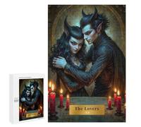 Jigsaw 1000 PCS for Teenagerss The Lovers - Fantasy Couple Tarot Jigsaw Puzzle Family Games Pattern Assembly Unique Gifts for Birthday And Christmas 1000 PCS