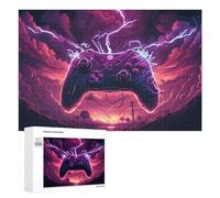 Jigsaw 1000 PCS for Teenagerss Thunderstorm Gaming Controller Artwork Puzzle for Adults Anti-Stress Toys Difficult Hard for Is Ideal As A Gift 1000 PCS