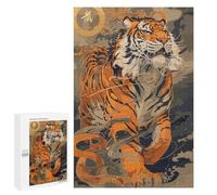 Jigsaw 1000 PCS for Teenagerss Tiger Style Japanese Jigsaw Puzzle Family Games Pattern Assembly Unique Gifts for Birthday And Christmas 1000 PCS