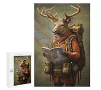 Jigsaw 1000 PCS for Teenagerss Travel Guide Deer Puzzles for Adults Relax Games Staycation Kill Time for Is Ideal As A Gift 1000 PCS