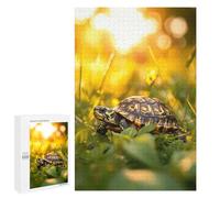 Jigsaw 1000 PCS for Teenagerss Turtle in Golden Light Puzzles for Adults Relax Games Staycation Kill Time for Is Ideal As A Gift 1000 PCS