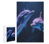 Jigsaw 1000 PCS for Teenagerss Two Dolphins Underwater Puzzle for Adults Anti-Stress Toys Difficult Hard for Is Ideal As A Gift 1000 PCS