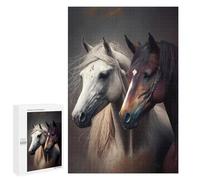 Jigsaw 1000 PCS for Teenagerss Two Majestic Horses Puzzles for Adults Relaxing Games Analysis And Logic Parent-child Interaction 1000 PCS