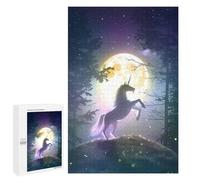 Jigsaw 1000 PCS for Teenagerss Unicorn Under The Moonlit Sky Puzzles for Adults Relaxing Games Analysis And Logic Parent-child Interaction 1000 PCS