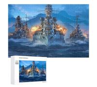 Jigsaw 1000 PCS for Teenagerss Warship Battle Ocean Clash Jigsaw Relax Games Difficult Challenge Unique Gifts for Birthday And Christmas 1000 PCS