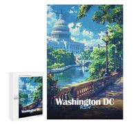 Jigsaw 1000 PCS for Teenagerss Washington DC Cityscape Jigsaw Puzzle Family Games Pattern Assembly Unique Gifts for Birthday And Christmas 1000 PCS