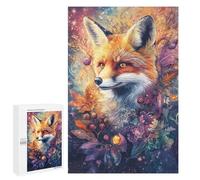 Jigsaw 1000 PCS for Teenagerss Whimsical Fox with Flowers And Berries - Vibrant Digital Airbrush Art Adult Jigsaw Hands-on Game Home Decoration Unique Gifts for Birthday And Christmas 1000 PCS
