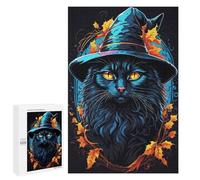 Jigsaw 1000 PCS for Teenagerss Witch Cat Familiar Jigsaw for Adults Toy Wall Decor Presents for Women Unique Gifts for Birthday And Christmas 1000 PCS
