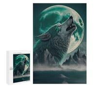 Jigsaw 1000 PCS for Teenagerss Wolf Howling at Moon Jigsaw Relax Games Difficult Challenge Unique Gifts for Birthday And Christmas 1000 PCS