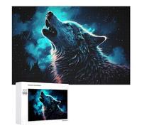 Jigsaw 1000 PCS for Teenagerss Wolf Howling at Night Sky Jigsaw Relax Games Difficult Challenge Unique Gifts for Birthday And Christmas 1000 PCS