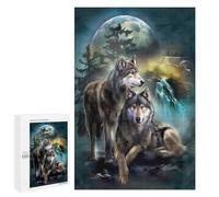 Jigsaw 1000 PCS for Teenagerss Wolves Under The Moonlit Sky Jigsaw Relax Games Difficult Challenge Unique Gifts for Birthday And Christmas 1000 PCS